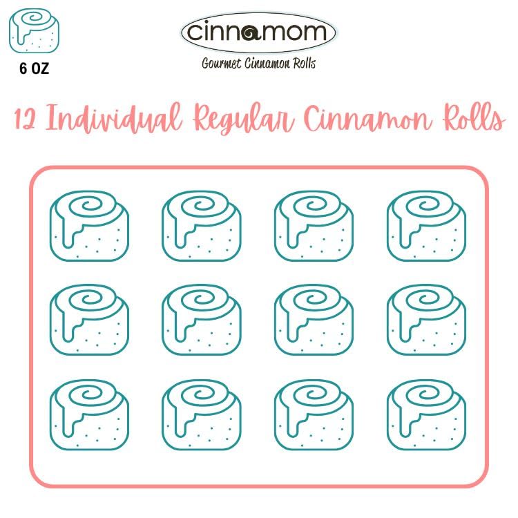 Cinnamom Bakery Individually Wrapped 6oz Pecan Caramel Sticky Cinnamon Rolls (Pack of 12)