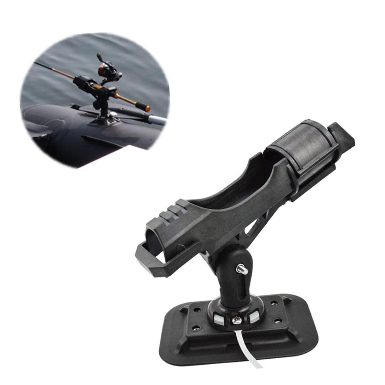 Supporto Facile per Canna Regolabile da Girevole in Pesca Nylon Leggero Installare Accessorio Pratico e Resistente per Kayak e Barche