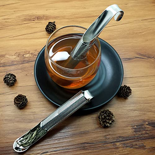 2 Filtros de té, Difusor de té de Acero Inoxidable, Filtro de té de Hojas Sueltas Colador de té de Malla de Mango Largo… - Imagen 7