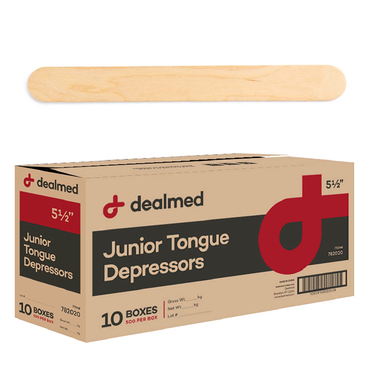 Depresores de lengua – marca desalmada, 5.5" - Non-Sterile (Case), Bronceado, 500