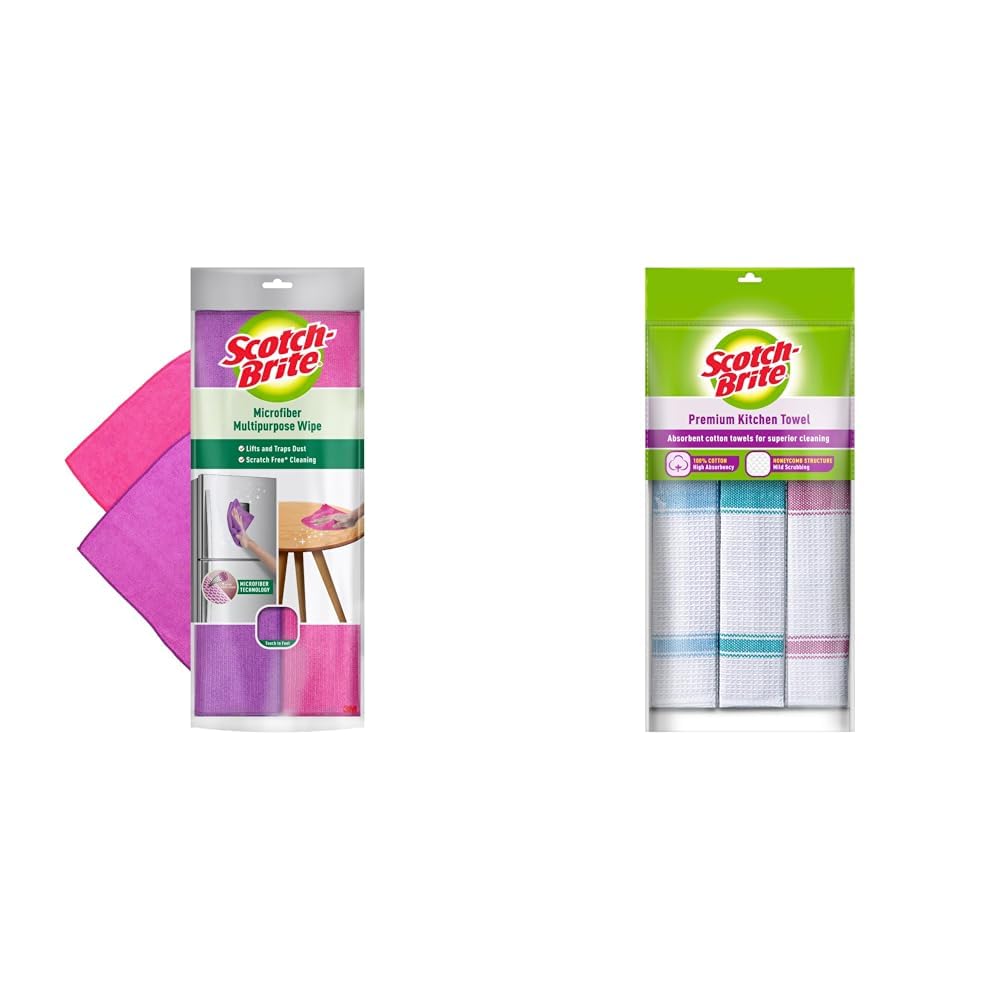 Scotch-Brite Microfiber Multipurpose Wipe (Pack of 2) (Scratch Free Cleaning with Trapping of dust) (B08Z9KB3MF) Amazon Price History, Amazon Price Tracker