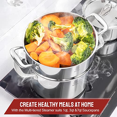 Roydx 10-Piece Pots And Pans Set, Stainless Steel Pan Kitchen Cookware Stay-Cool Handle, Includes Frying Pans, Sauce Pans Stock Pot With Lid For Induction/Electric Gas Cooktops Dishwasher #TOP6