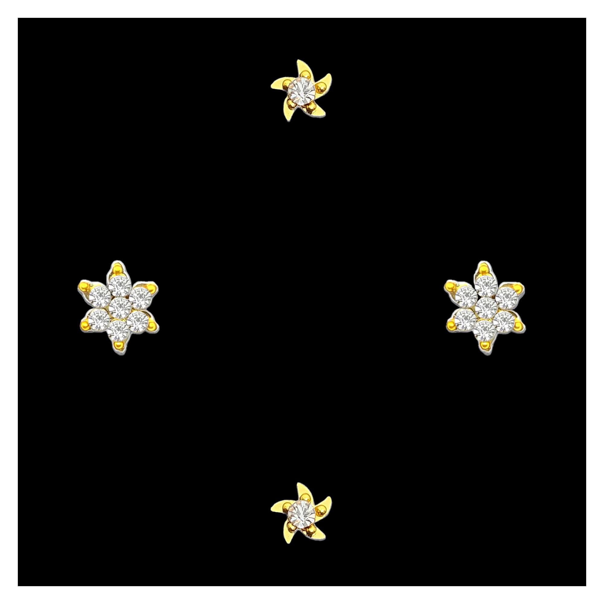 Comet Busters® Stick-On Nose Bindis – No Piercing – Crystal Stone Nose Studs – Reusable – (White Diamond Look, Star & Floral Design) – Nose Bindi Stickers for Women & Girls (ONS020)-picture-51