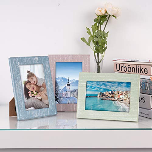 Eletecpro 4X6 Picture Frame Set Of 4 - Wooden Designs Wall Decor - Table Top & Wall Mount Photo Frame - Vertical & Horizontal - Rustic Home Décor Picture Frames #TOP1