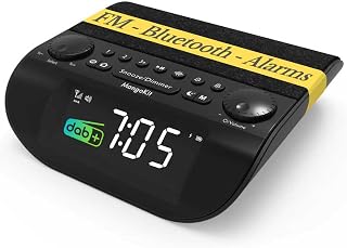 UP-Pro Radio Despertador Dab/Dab+, Bluetooth y Radio FM, Alarma 90dB, Negro