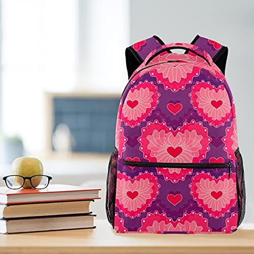 Sac à dos portable motif cœur rose protégeant votre ordinateur