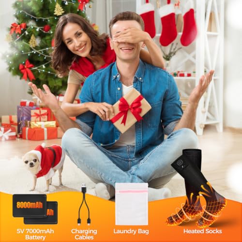 Starines Heated Socks for Men Women with 2*7000mAh APP Control Rechargeable Battery Electric Sock Up to 12H, Heating Warm Thermal Winter Foot Warmer Sock for Hunting Skiing Hiking Camping Outdoor Work - image 8