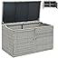 GiantexUK 330L Garden Storage Box, Weatherproof Rattan Deck Box with 2 ...