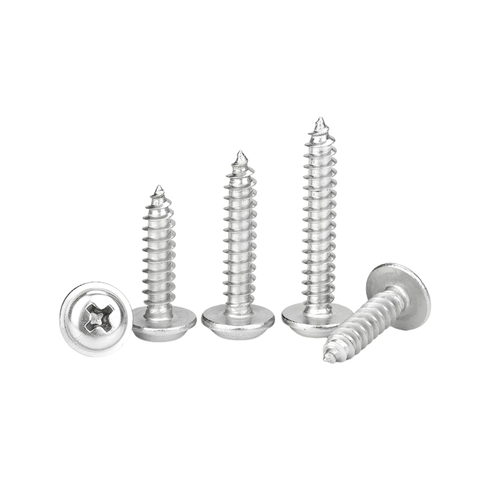 Tornillos autorroscantes Tornillos autorroscantes de cabeza redonda con ranura en de acero al carbono con collarín, M4 x 6 mm, 30-100 unidades, M1.2/M1.4/M1.5/M1.7/M2/M2.3/M2.6/M3/M3.5/M4/M5(M3x8mm)
