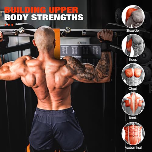 Heavy Duty Pull Up Assistance Bands with Adjustable Weight and Fabric Foot/Knee Rest for Strength Training