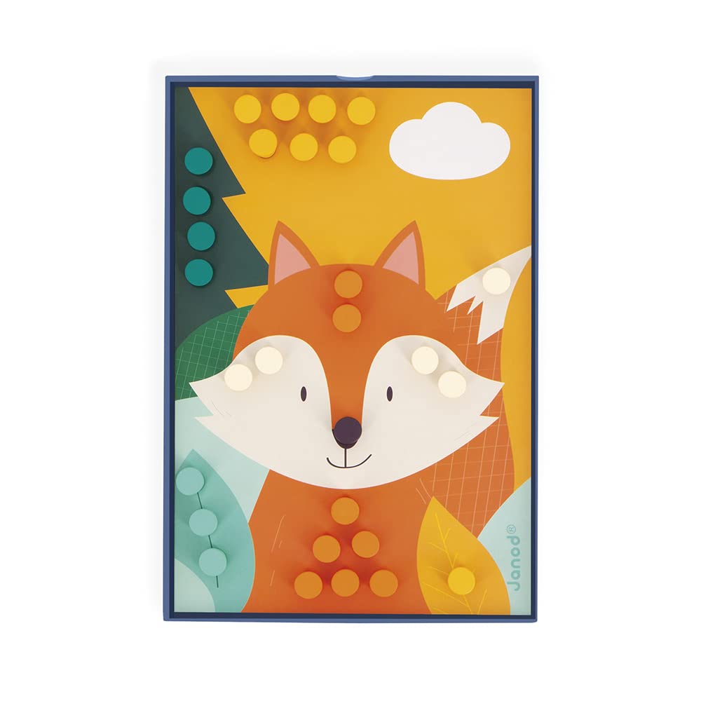 Janod - Mes Premières Mosaïques en Bois - Jouet d'Eveil - 7 Cartes Perforées et 70 Pions en Bois - Apprentissage des Couleurs et Motricité - Peinture à l'eau - Dès 3 Ans, J08278
