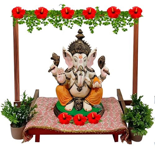 SOLOBOLO Mandir Foldable Backdrop Stand for Ganpati ,Navratri,Durga Pooja,Ideal for Home Mandir and Office as Backdrop Frame, Festival Decoration Item (a) 24x18 Inch