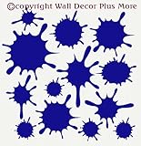 Splatter and Splotches 13 Piece Wall Vinyl Sticker Dots Decal 5'-1.75' Fun Mud Art Room School New -...