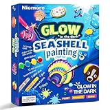 Nicmore Kids Sea Shell Art & Crafts: Glow in The Darkness Painting Kits Crafts for Age 4-6 4-8 8-12 Gift for Boys Girls Art Supplies Activities Toy Gifts for 3 4 5 6 7 8 9 10 11 12 Year Old