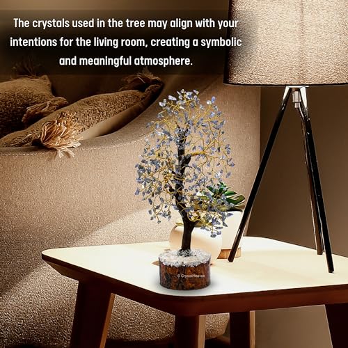 Image of Certified Tanzanite Crystal Tree for Good Luck - Healing Crystals Money Tree for Wealth, Positive Energy at Home Office - Decorative Spiritual Gifts for Vastu, House Warming