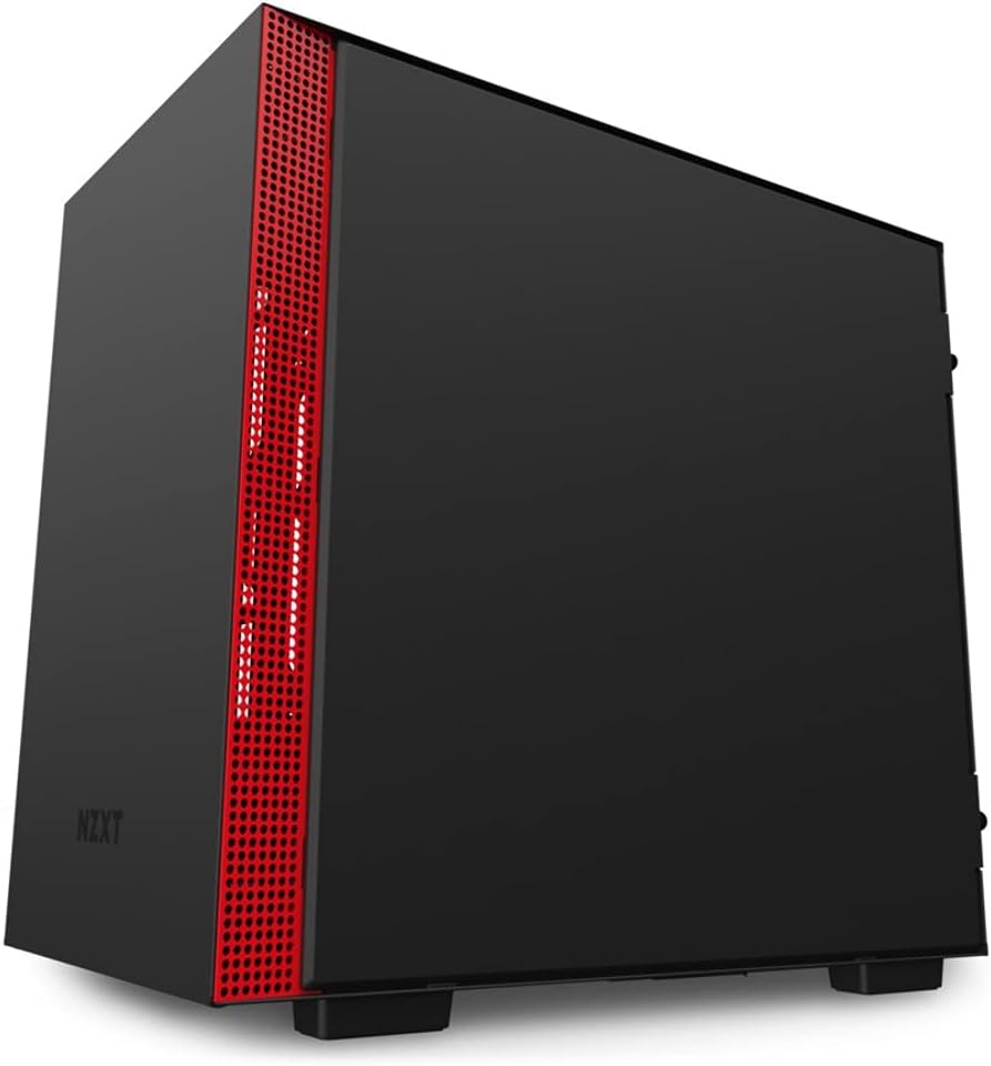 NZXT H210i, Mini-ITX PC Gaming Case, Front I/O USB Type-C Port, Tempered Glass Side Panel Cable Management, Water-Cooling Ready, Integrated RGB Lighting, Steel Construction, Black/Red