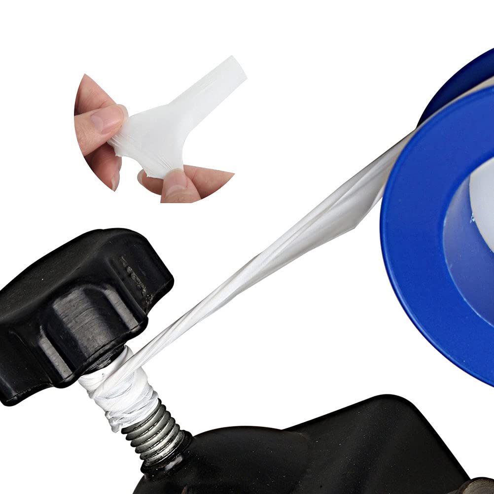 6 Rolls Plumbers Tapes, 1/2 Inch(W) X 394Inches(L) PTFE Teflon Tape Plumbing Waterproof Thread Seal Tapes High Temperature Industrial Sealant Tape for Water Pipe, Shower Head (White): Industrial & Scientific