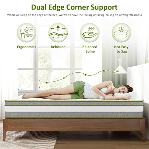Crystli-Queen-Mattress-10-inch-Queen-Size-Mattress-Hybrid-Mattress-Medium-Firm-with-Memory-Foam-Individually-Wrapped-Coils-Innerspring-Bed-Mattress-for-Body-Support-CertiPUR-US-Certified
