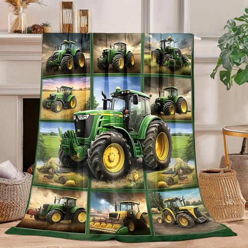 Tractor Blanket Tractor Throw Blanket Super Soft Plush Flannel Fleece Bedding Gifts for Boys Girls Men Women Lovers Adults Stuff for Couch Sofa Bed Room Decor 40X50