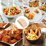 Yeenano Widelce do frytek, widelce, 200 sztuk, mini drewniane widelce, drewniane sztućce, widelczyki do ciasta, sztućce imprezowe, frytki, widelce, naczynia imprezowe, na imprezę, urodziny, kemping i