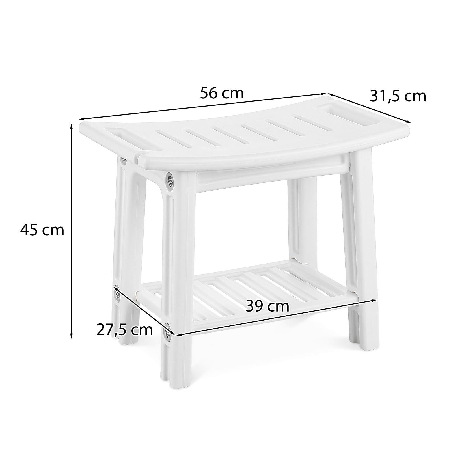 RELAX4LIFE Tabouret de Douche en HDPE Imperméable avec Supports de Pommeau