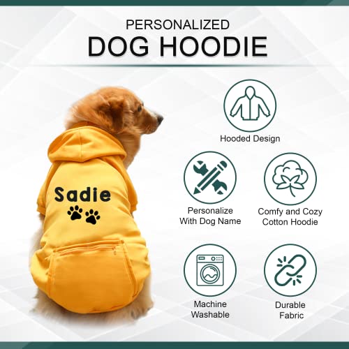 Personalized Dog Hoodie – Stylish Custom Dog Shirt with Embroidered Dog’s Name and Paws – Hooded Dog Sweatshirt Warm – Orange Cotton Dog Hoodies Winter Pullover with Pockets – X-Large Personalized Dog Hoodie – Stylish Custom Dog Shirt with Embroidered Dog’s Name and Paws – Hooded Dog Sweatshirt Warm – Orange Cotton Dog Hoodies Winter Pullover with Pockets – X-Large