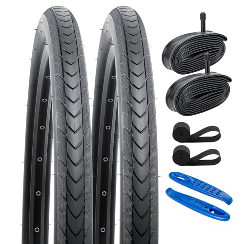 YunSCM 2本セット,27.5 1.75 タイヤ,27.5x1.75 44-584 自転車タイヤ + チューブ 米式バルブ32mm+リムテープ+タイヤレバー,Y-2034