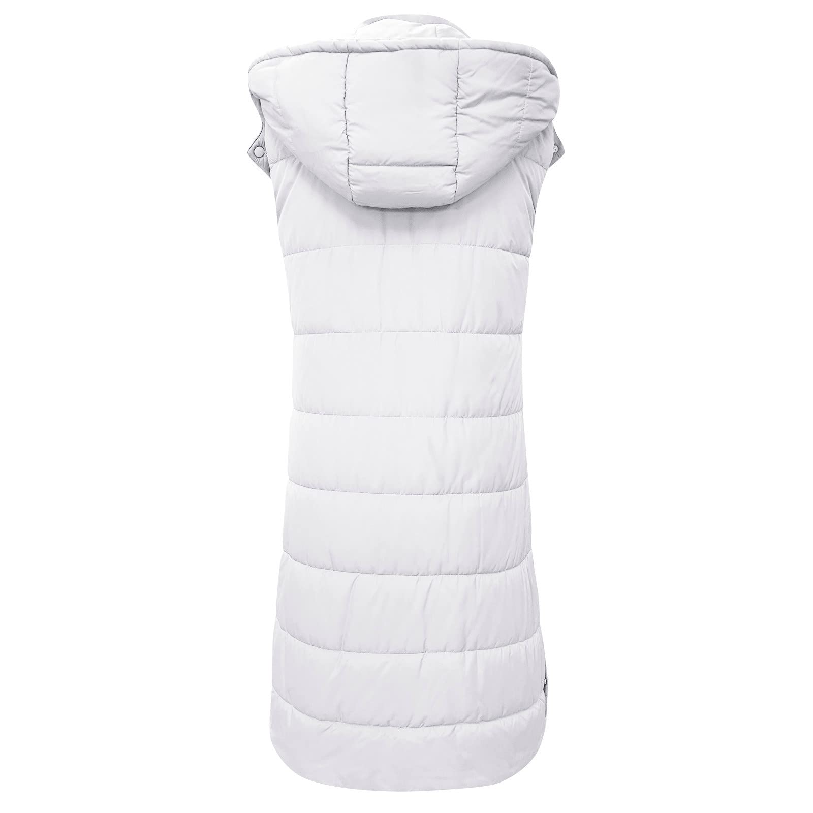 Gilet Femme Veste sans Manche avec Capuche, Doudoune Femme Legere Grande Taille Hiver Randonnée Blouson Zipé Doudoune sans Manche Poches Capuche Gilet Ultra Légère Veste Manteau Casual Gilets