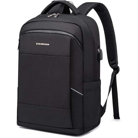 YAMTION Men's Laptop Backpack, 15.6 Inch Work Backpack, Waterproof School Backpack, Boys Teenagers for Travel, Business, Leisure, School, Black Cover