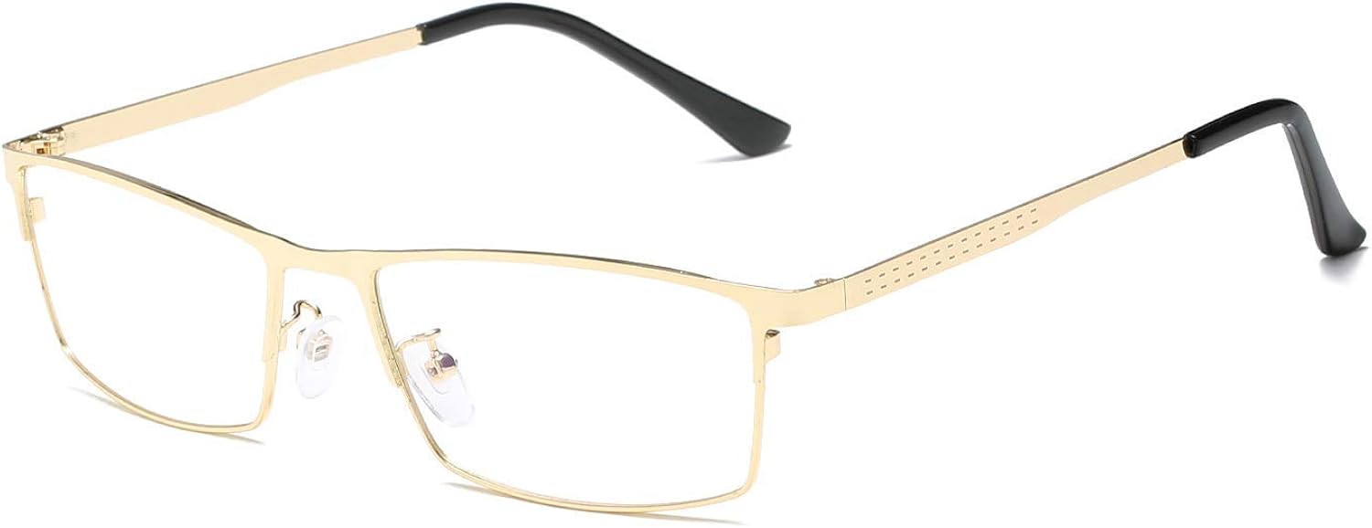 Konikit Blue Light Blocking Glasses for Men Anti Eye Strain/Glare Rectangle Eyewear Non Prescription Clear Lenes 5006
