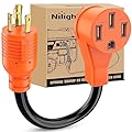Nilight RV Generator Adapter Cord 30 Amp to 50 Amp 3 Prong Pure Copper Heavy Duty Twist Lock Male Plug 10 Gauge Wire L5-30P to 14-50R 30M/50F for RV Camper Caravan Van Trailer