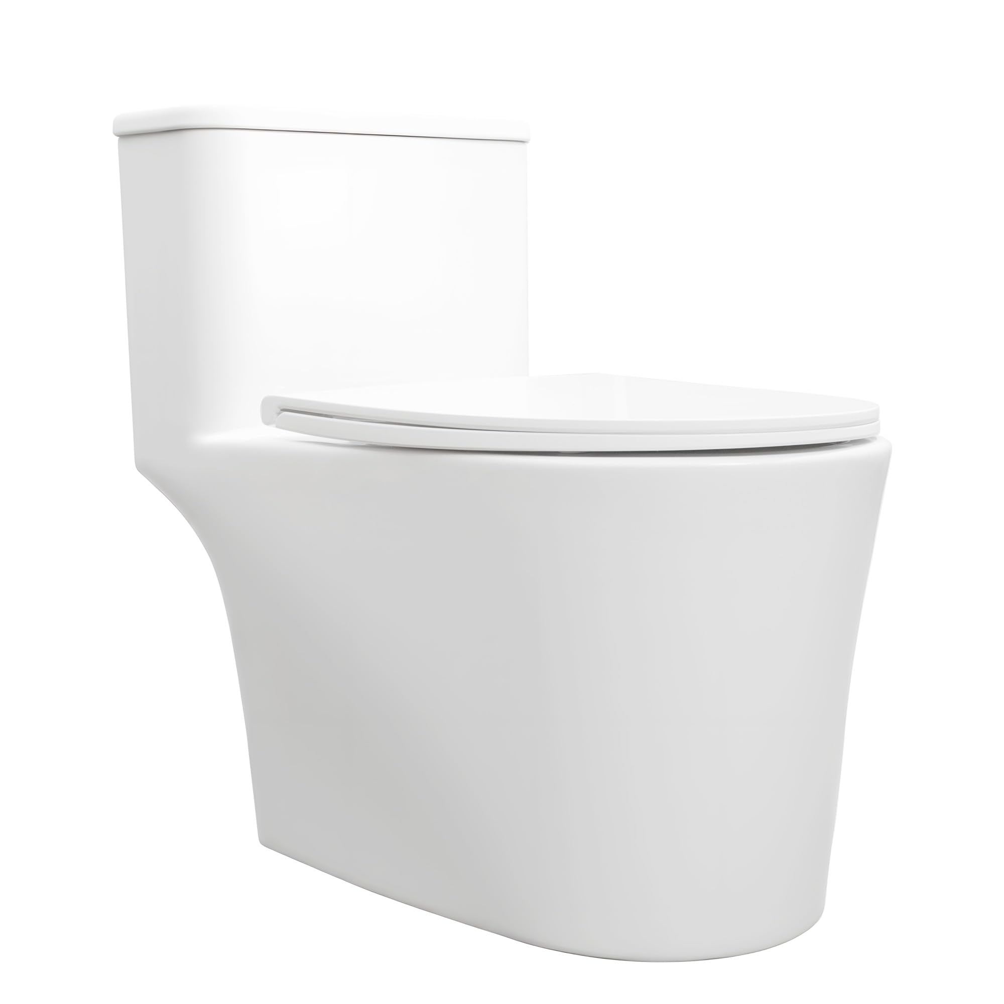 VANCOCO Inodoro compacto de una pieza para baños pequeños, 25 pulgadas de largo x 13.4 pulgadas de ancho x 28.4 pulgadas, diseño que ahorra espacio, inodoro de baño de 12 pulgadas, color blanco