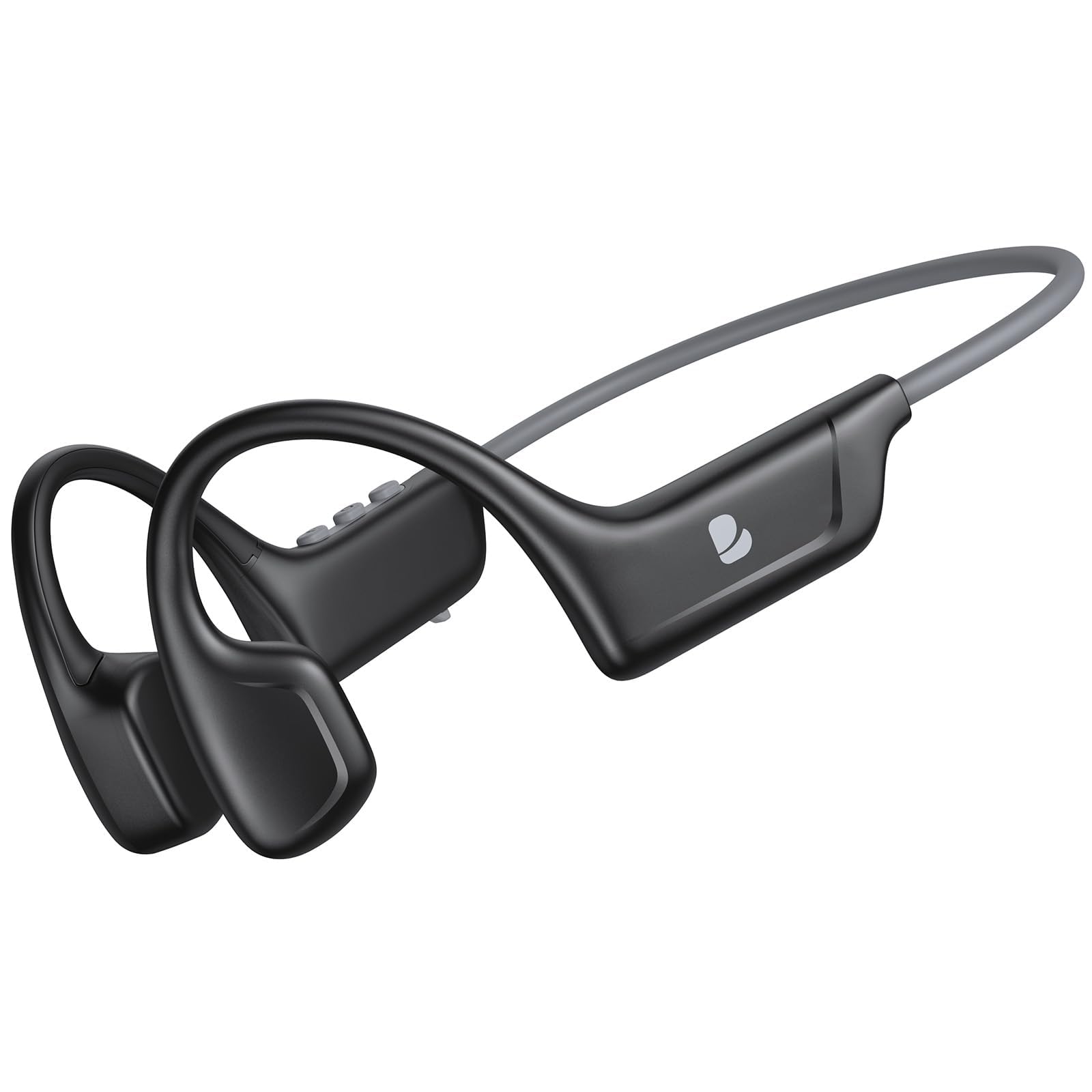 Appliancefridge - Auriculares de conducción ósea de tamaño completo, auriculares inalámbricos de oreja abierta, color negro mate