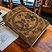 Triple Moon Goddess Leather Journal Pentagram Embossed Witchcraft Diary, Recycled Paper Grimoire Organizer Sketchbook Office Notebook, Handmade Travel Planner Book of Shadows for Women 5 x 7 inch