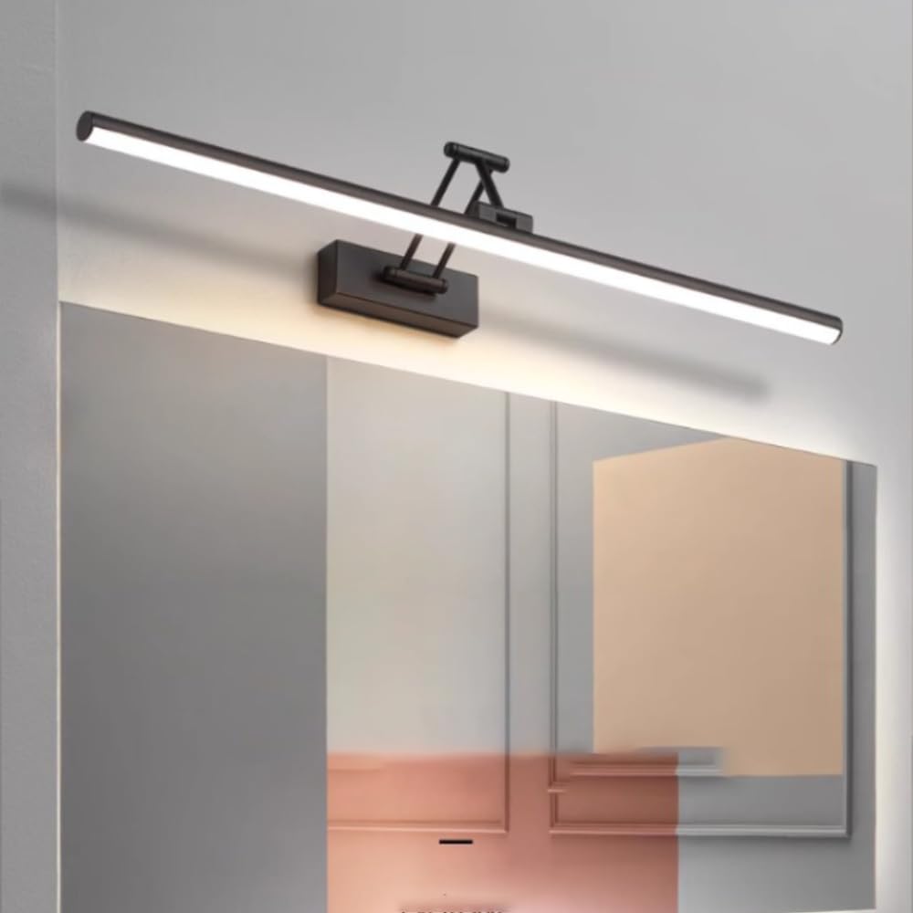 XINYASEE LED Bathroom Mirror Light, Indoor Wall Light, 180° Adjustable, 9-18W, Bathroom Lighting, Warm/Natural/White Light, for Living Room Bedroom (Black, 60CM)