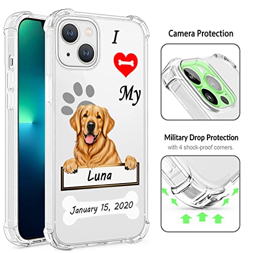Vngda Custom Pet Name I Love My Australian Shepherd Dog Clear Case For Iphone 14 Pro Max 13 12 11 Xs Max Xr Se3 8 7 6 Plus 11 Pro Mini,Personalized Phone Cover For Dog Lover #TOP2