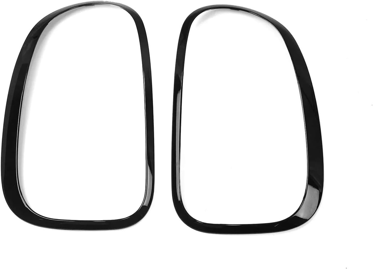 Gloss Black Car Headlight Ring Bezel Trim Surround Cover Taillight Frame Trim Kit Compatible For Mini Cooper R60 Countryman 2011-2016(1pair Front)