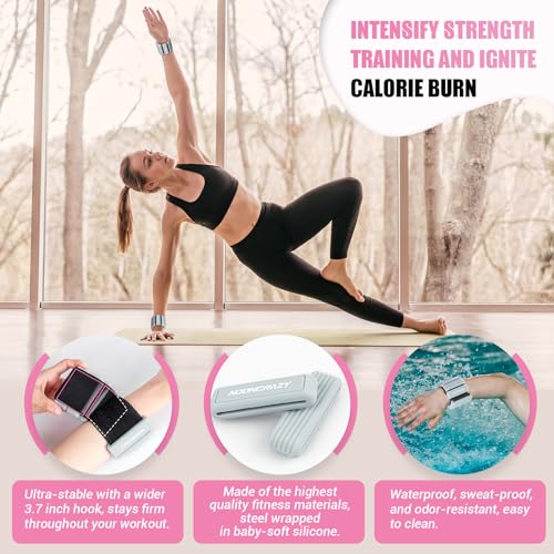 Image of Pilates Wrist Ankle Weights for Women, Wearable Strong Arm & Leg Weights Set of 2(1 lb /2.2 lbs Each), Adjustable Ankle Weights for Walking, Yoga, Dance, Barre, Gym