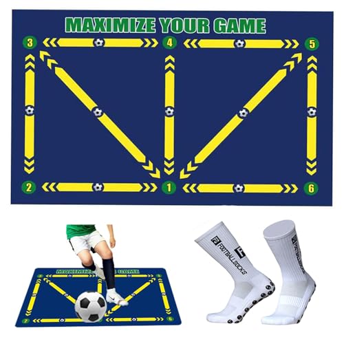 Alfombrilla de entrenamiento de fútbol con calcetines, alfombrilla de entrenamiento de fútbol para niños