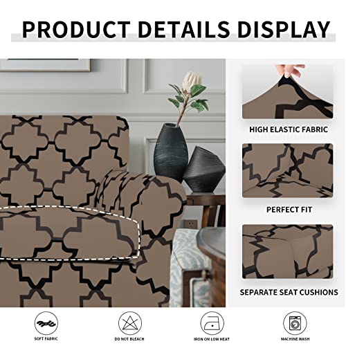 Image of Easy-Going 4 Pieces Stretch Sofa Cover for 3 Cushion Couch Washable