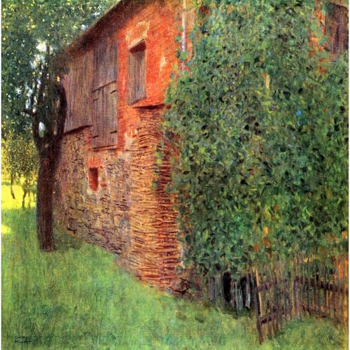 Toile Klimt Ferme à Attersee comme cadeau idéal de pendaison de crémaillère