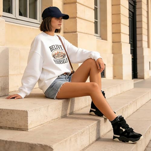 Image of ZJGZF Wedge Sneakers for Women Platform Round Toe Suede Leather High Heel Tennis Casual Triple Strappy Band Fashion Dressy Comfy Campus Trendy Shoes