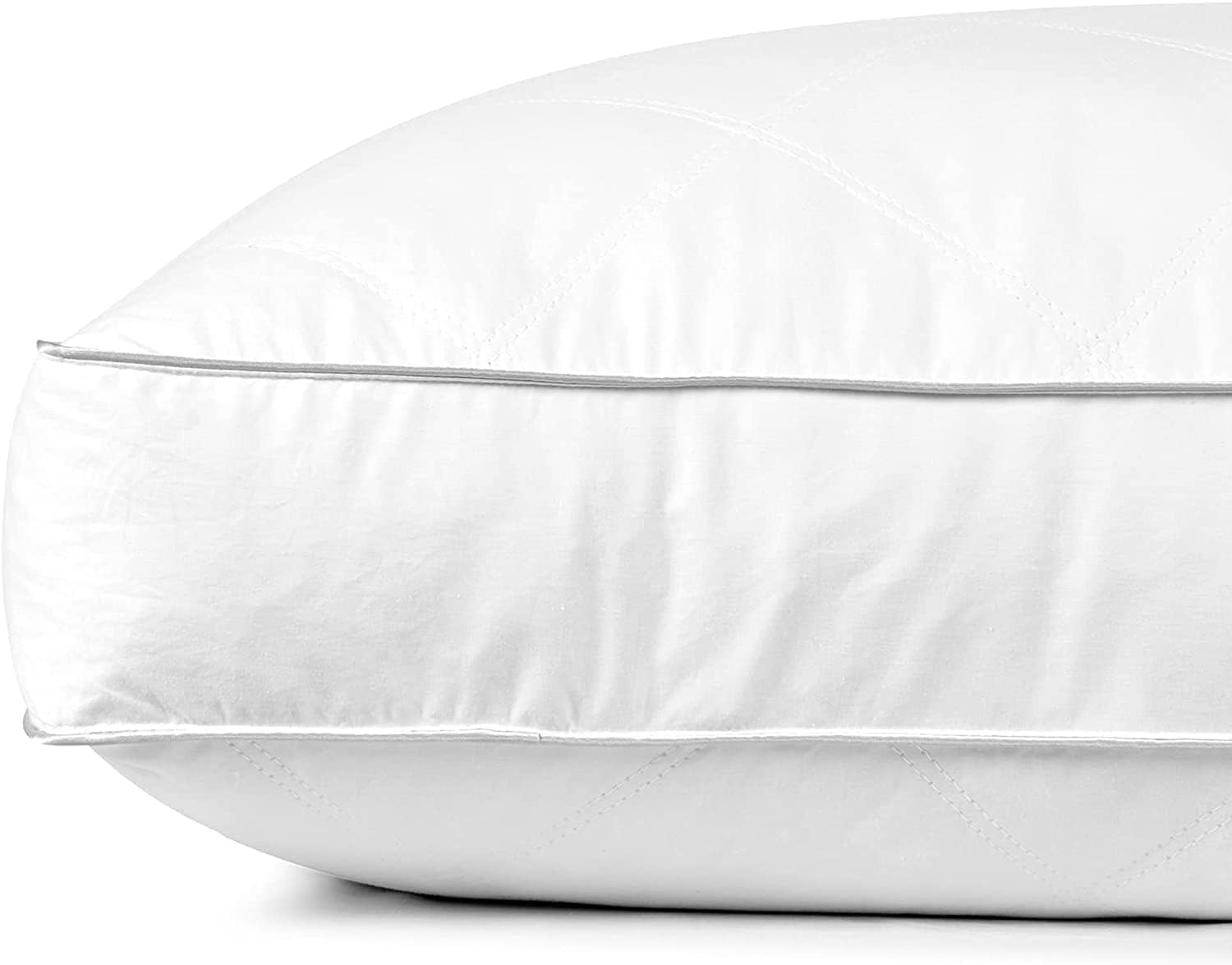 Dreamhood Medium Soft Queen Size Down Pillow for Side Sleepers,Made in USA,Gusseted Down Pillow with 100% Cotton Cover,1 Pack,18x28 Inches