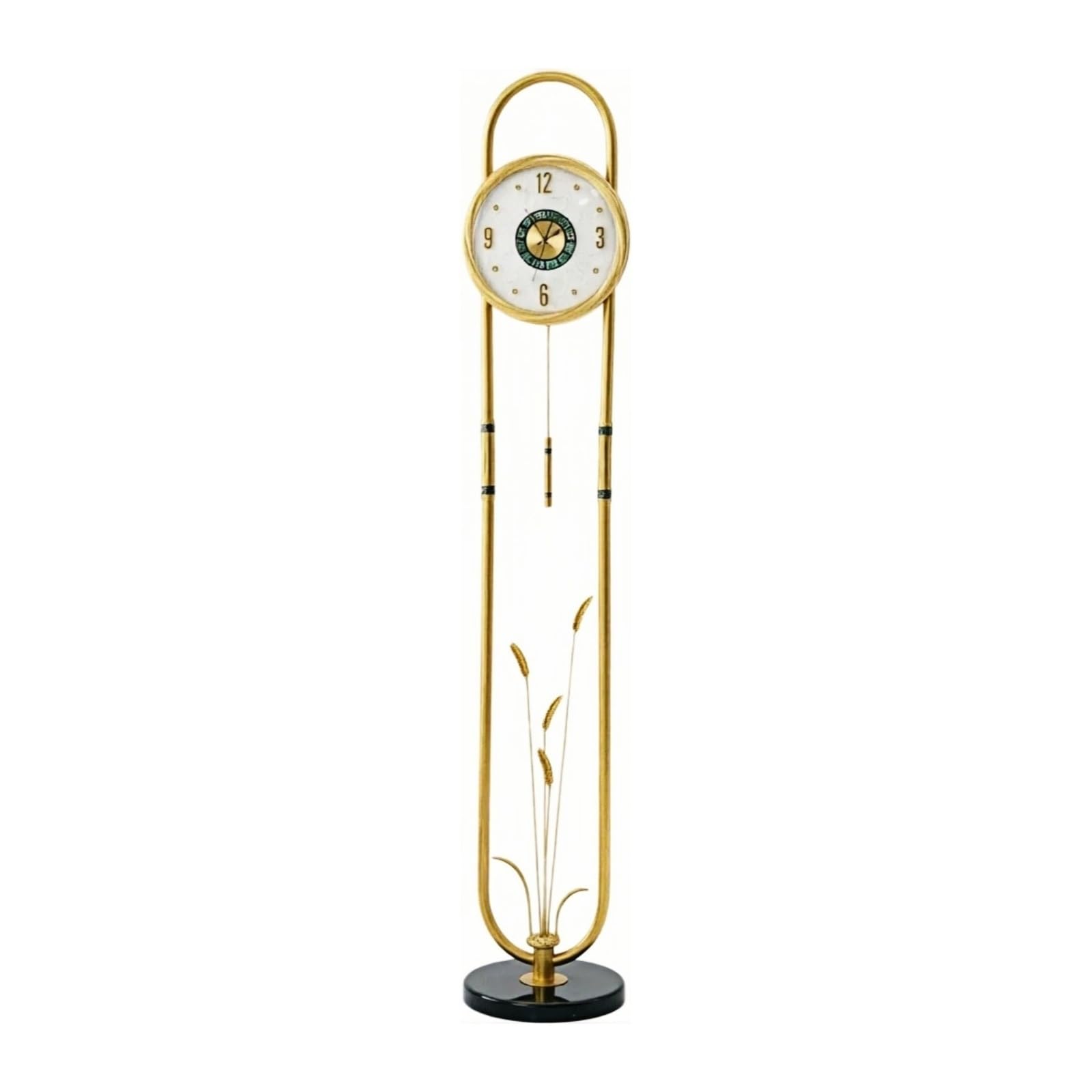 HLHLOP777 Grandfather Alarm Metal Floor Standing Clock Quartz Silent for Villa Decor Lobby Club Floor Clock