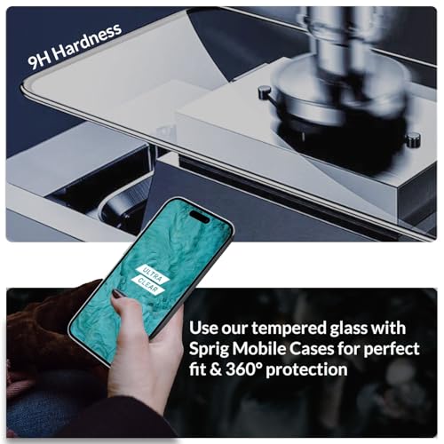 Image of SPRIG Compatible with iPhone 17 ShieldCrystal Tempered Glass Screen Protector, 9H Hardness, Ultra Clear, Scratch Resistant, Edge-to-Edge Full Coverage, Bubble Free Installation (Pack of 1)