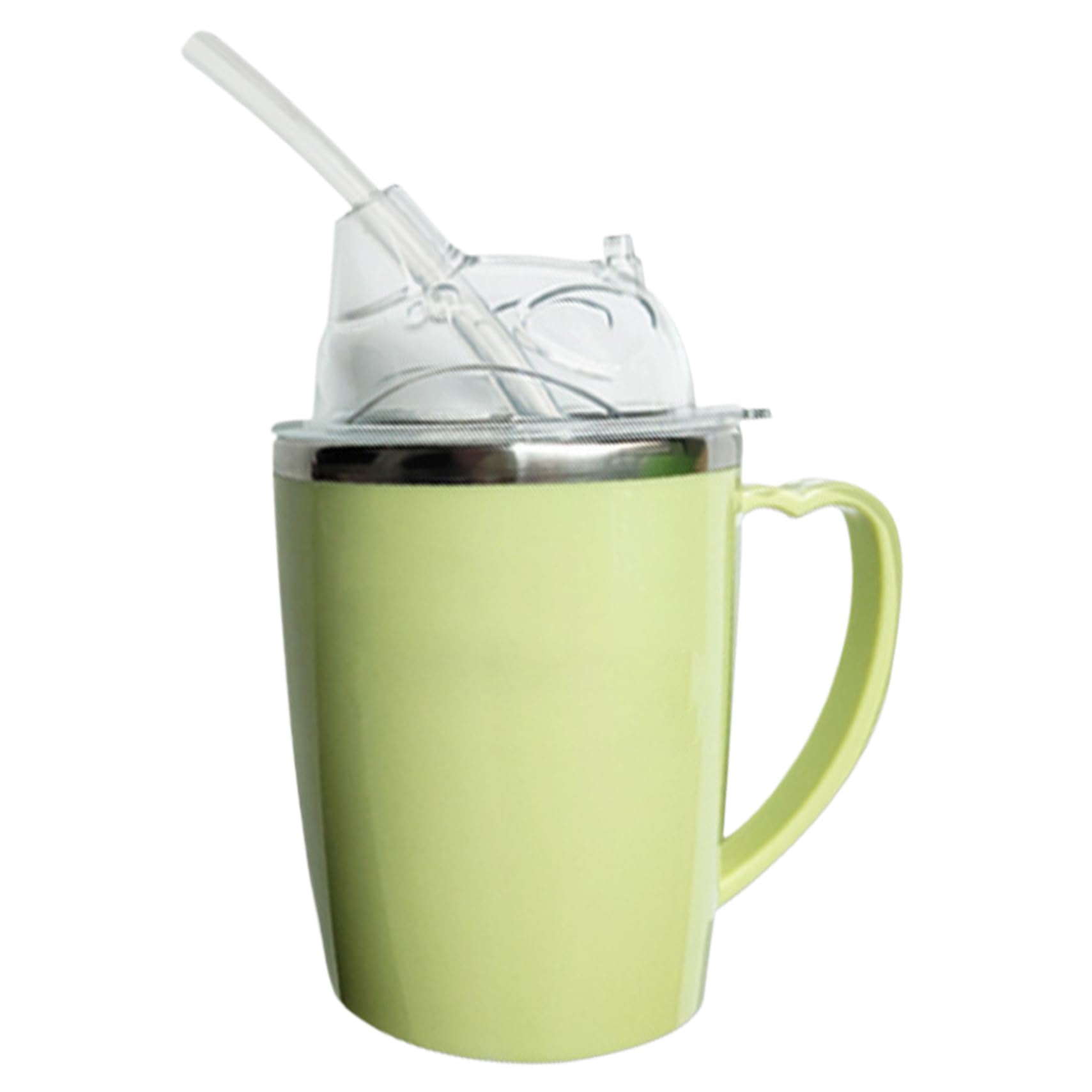 Coppa di sippy per adulti, becher per anziani, 350 ml a prova di fuoriuscita di tazze sippy per adulti con cannuccia, tazze di disfagia in acciaio inossidabile 3 in 1 con manico