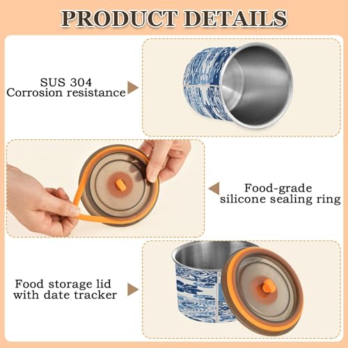 Envase para café de acero inoxidable 500ml con tapa hermética azul miniatura 4