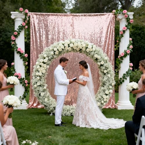 Cortinas VOK Rose Gold Secuenciadas 4 Paneles 2x8FT miniatura 5
