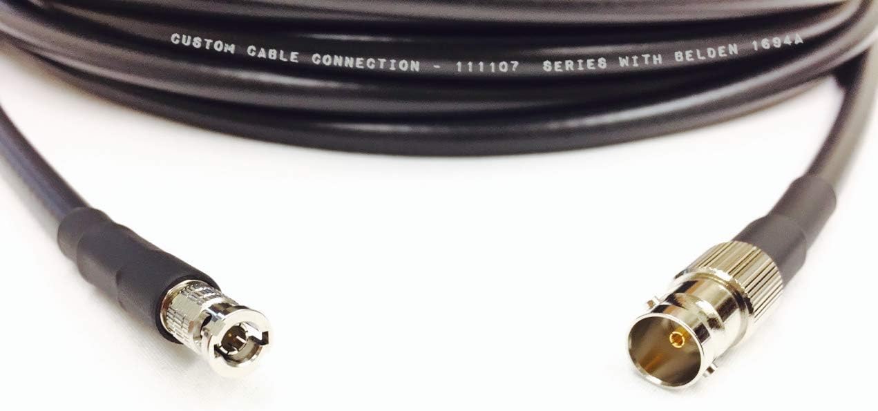 1 Foot Standard BNC Female to HD Micro BNC Male 6G HD-SDI Belden 1694A RG6 75Ohm Coaxial Adapter Cable Black by Custom Cable Connection