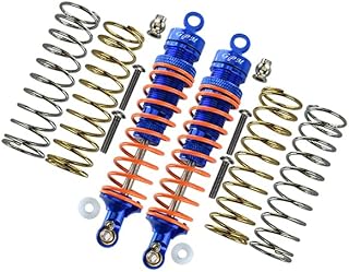 GPM For Traxxas Rustler 4X4 VXL (67076-4) / Hoss 4X4 VXL (90076-4) Upgrade Parts Aluminum Rear Adjustable Shocks 102mm - 1Pr Set Blue
